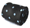 black tie with light blue polka dots